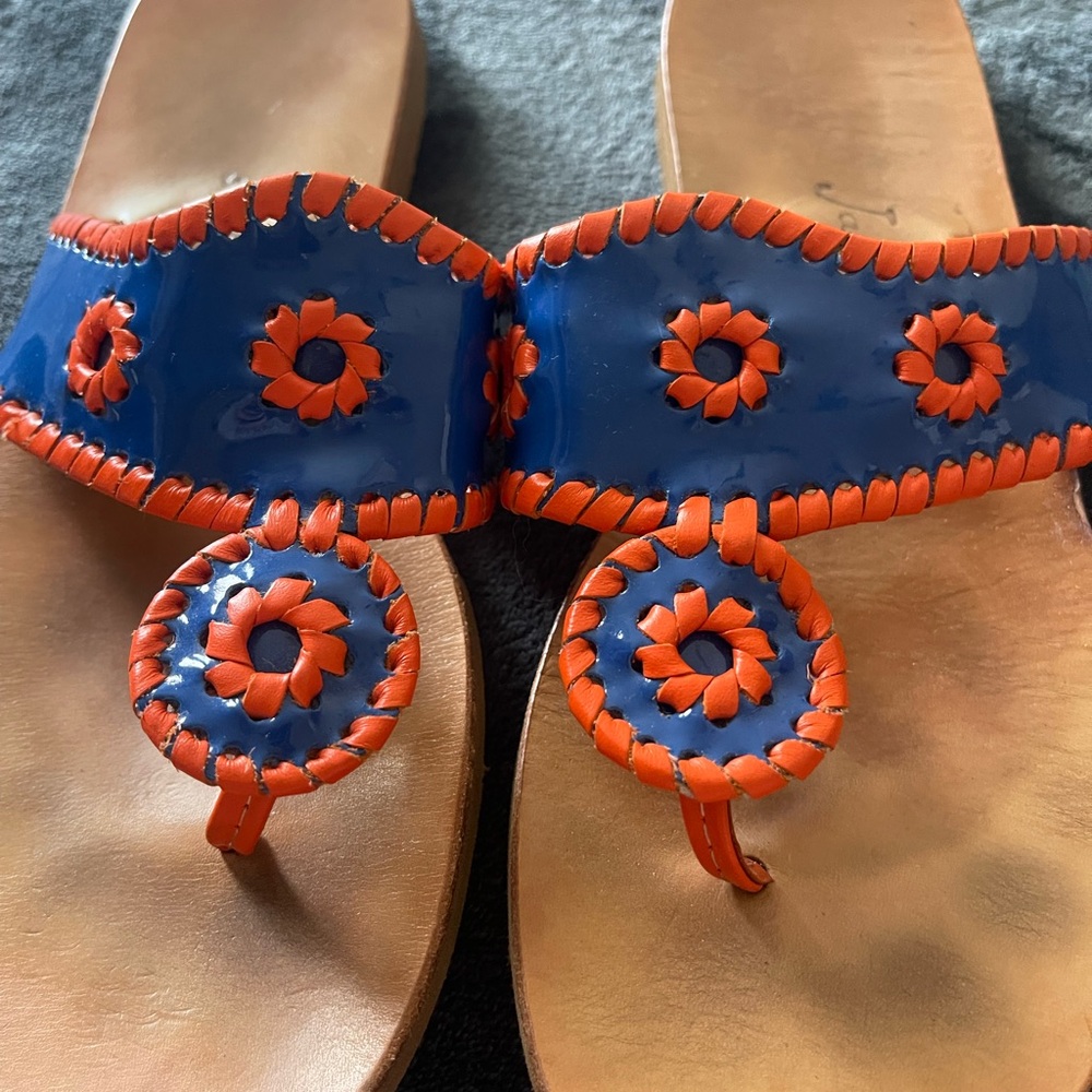 JACK ROGERS || EUC Blue and Orange Boating Jacks Thongs